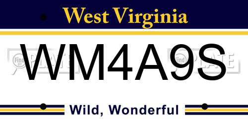 WM4A9S West Virginia License Plate