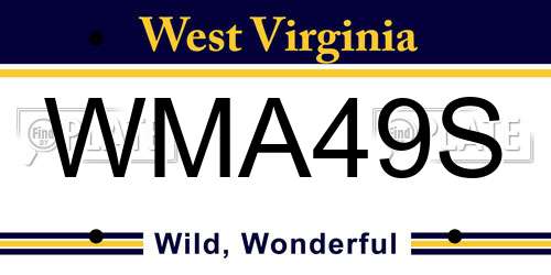 WMA49S West Virginia License Plate
