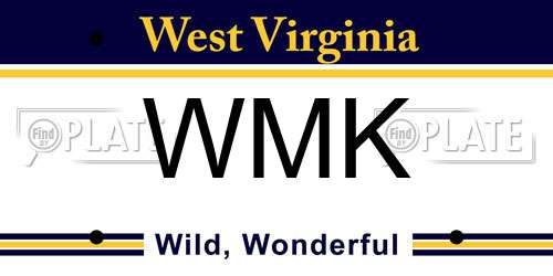 WMK West Virginia License Plate