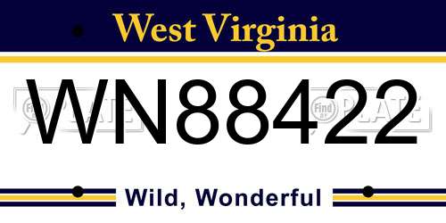 WN88422 West Virginia License Plate
