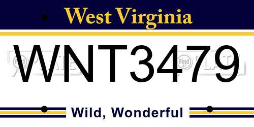 WNT3479 West Virginia License Plate