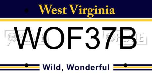 WOF37B West Virginia License Plate
