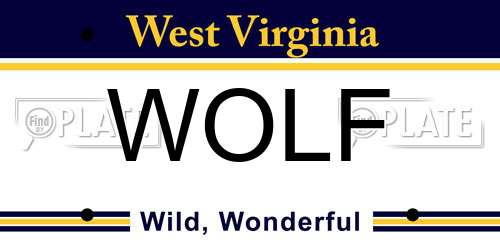 WOLF West Virginia License Plate