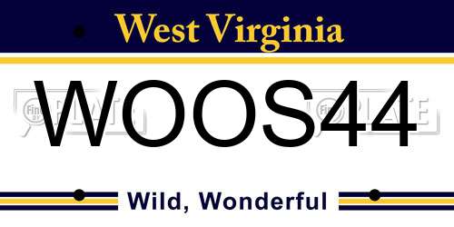 WOOS44 West Virginia License Plate
