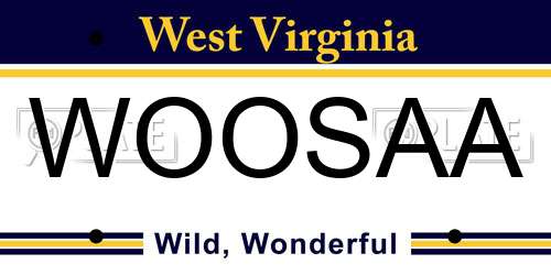 WOOSAA West Virginia License Plate