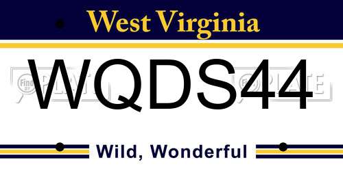 WQDS44 West Virginia License Plate