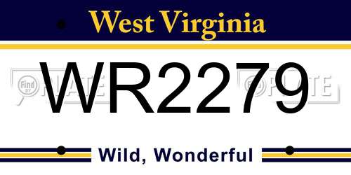 WR2279 West Virginia License Plate