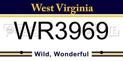 WR3969 West Virginia License Plate