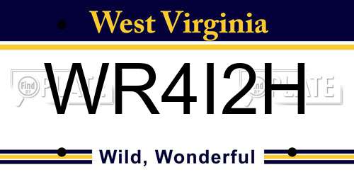 WR4I2H West Virginia License Plate