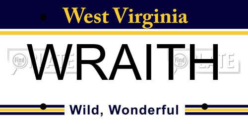 WRAITH West Virginia License Plate