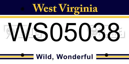 WS05038 West Virginia License Plate
