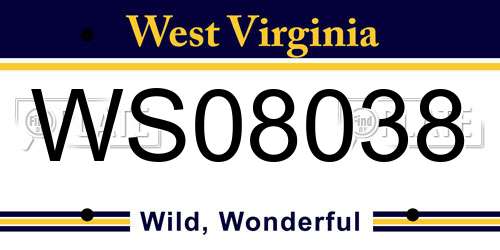 WS08038 West Virginia License Plate