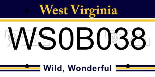 WS0B038 West Virginia License Plate
