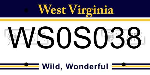 WS0S038 West Virginia License Plate