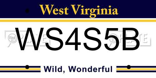 WS4S5B West Virginia License Plate