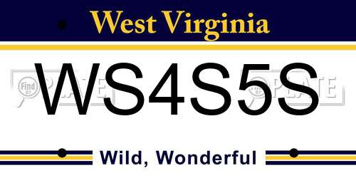 WS4S5S West Virginia License Plate