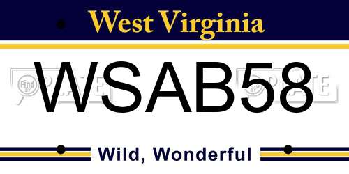 WSAB58 West Virginia License Plate