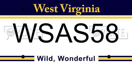 WSAS58 West Virginia License Plate