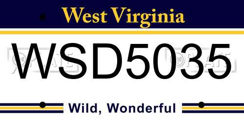 WSD5035 West Virginia License Plate
