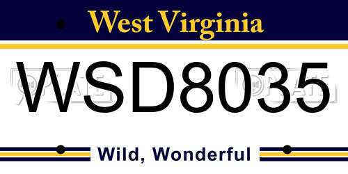 WSD8035 West Virginia License Plate