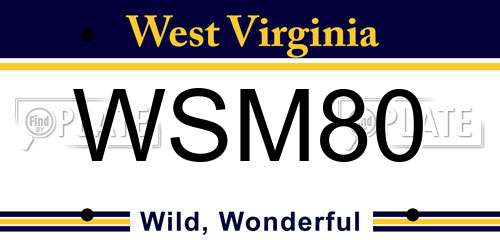WSM80 West Virginia License Plate