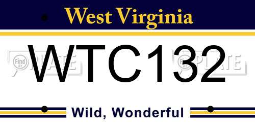 WTC132 West Virginia License Plate