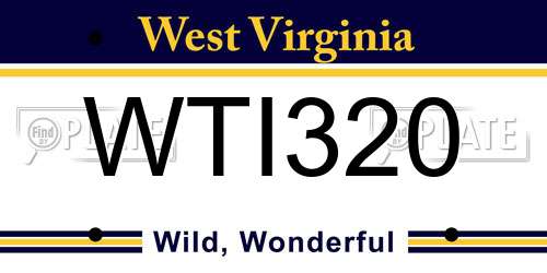 WTI320 West Virginia License Plate