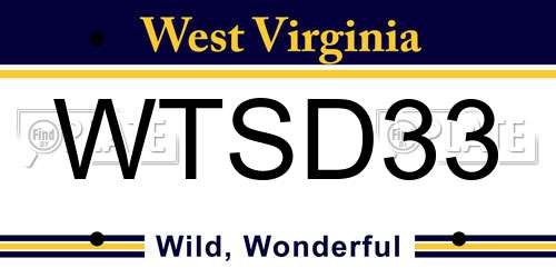 WTSD33 West Virginia License Plate