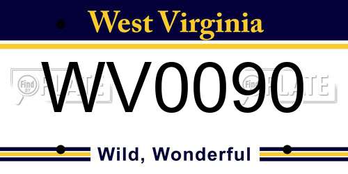 WV0090 West Virginia License Plate