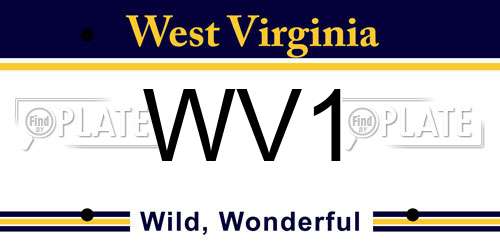 WV1 West Virginia License Plate