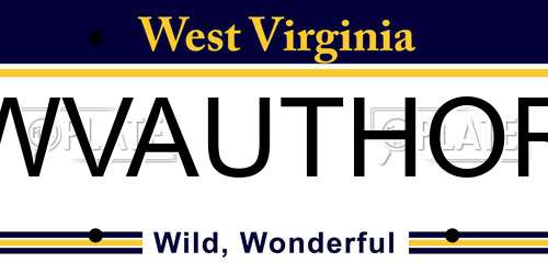 WVAUTHOR West Virginia License Plate