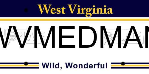 WVMEDMAN West Virginia License Plate