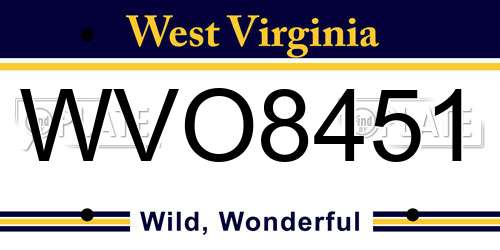 WVO8451 West Virginia License Plate