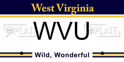 WVU West Virginia License Plate