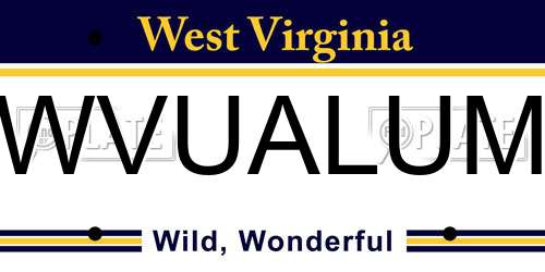 WVUALUM West Virginia License Plate