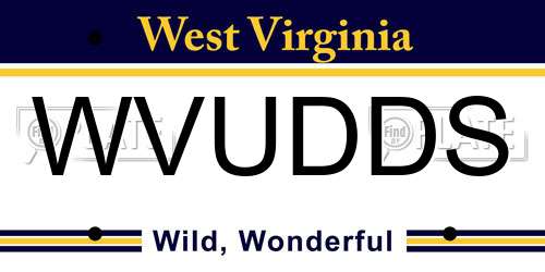 WVUDDS West Virginia License Plate