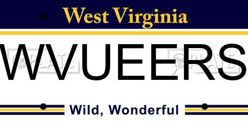 WVUEERS West Virginia License Plate