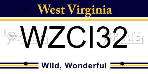 WZCI32 West Virginia License Plate