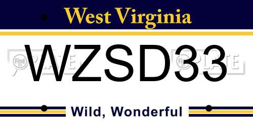 WZSD33 West Virginia License Plate