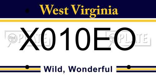 X010EO West Virginia License Plate