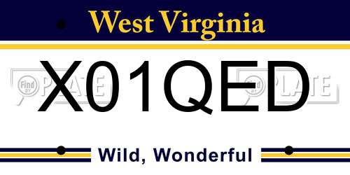 X01QED West Virginia License Plate