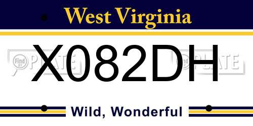X082DH West Virginia License Plate