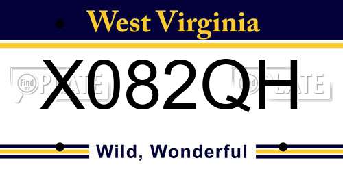 X082QH West Virginia License Plate