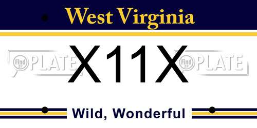 X11X West Virginia License Plate