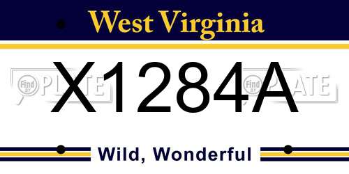 X1284A West Virginia License Plate
