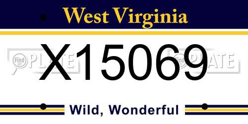 X15069 West Virginia License Plate