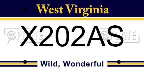 X202AS West Virginia License Plate
