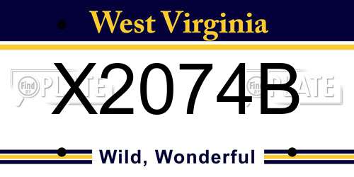X2074B West Virginia License Plate