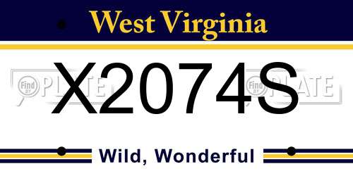 X2074S West Virginia License Plate