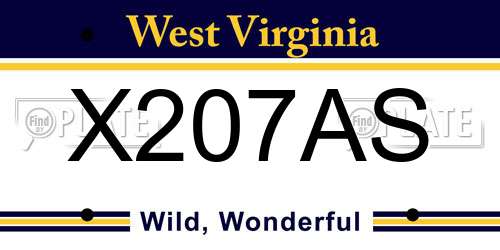 X207AS West Virginia License Plate
